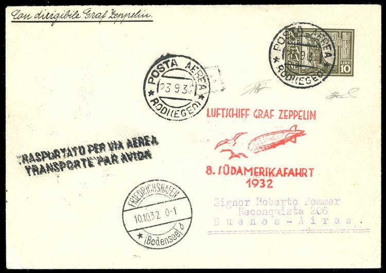 POSTA AEREA 1932 - 10 lire oliva ... 