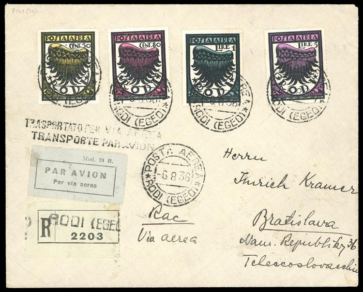 POSTA AEREA 1934 - Ala stilizzata, ... 