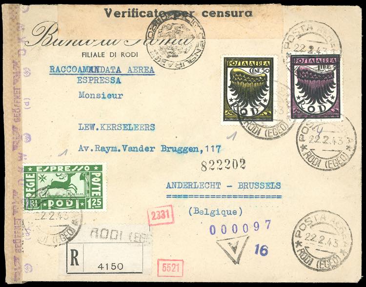 POSTA AEREA 1943 - 50 cent. e 5 ... 