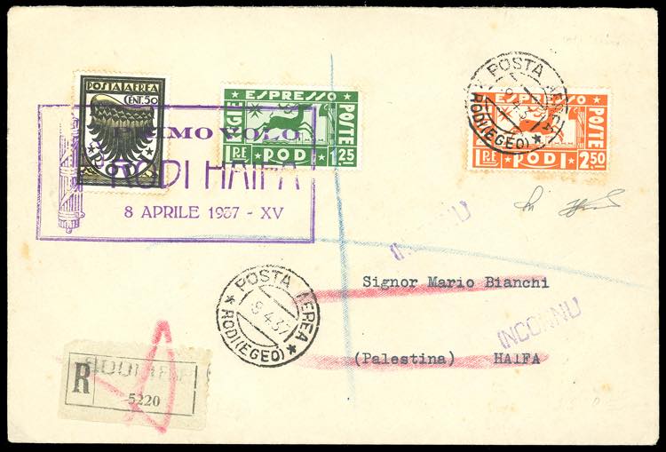 ESPRESSI POSTA AEREA 1937 - Cervo, ... 