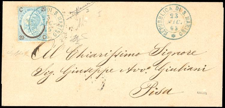 1865 - 20 cent. su 15 cent. Ferro ... 