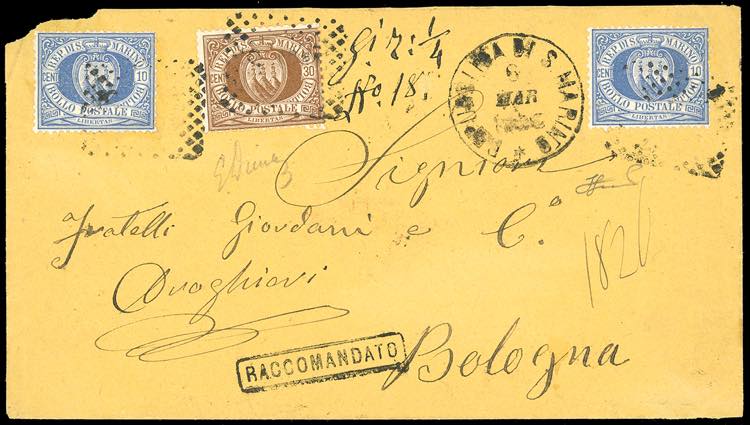 1885 - 10 cent. oltremare, due ... 