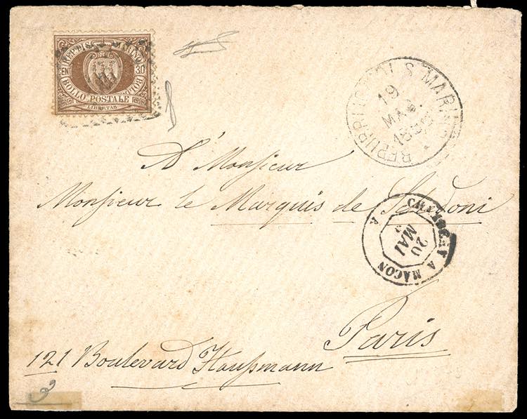 1886 - 30 cent. bruno Stemma (6), ... 