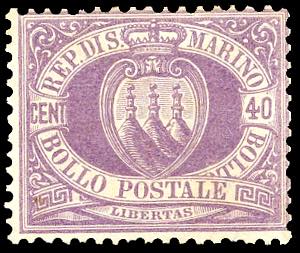 1877 - 40 cent. violetto Stemma ... 