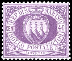 1877 - 40 cent. violetto Stemma ... 
