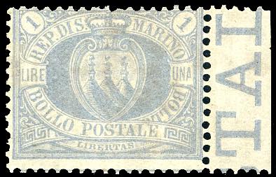 1894 - 1 lira oltremare Stemma ... 