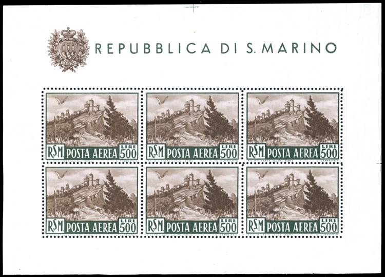 1951 - 500 lire Veduta, foglietto ... 