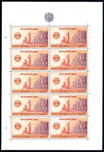 1946 - 100 lire UNRRA, minifoglio ... 