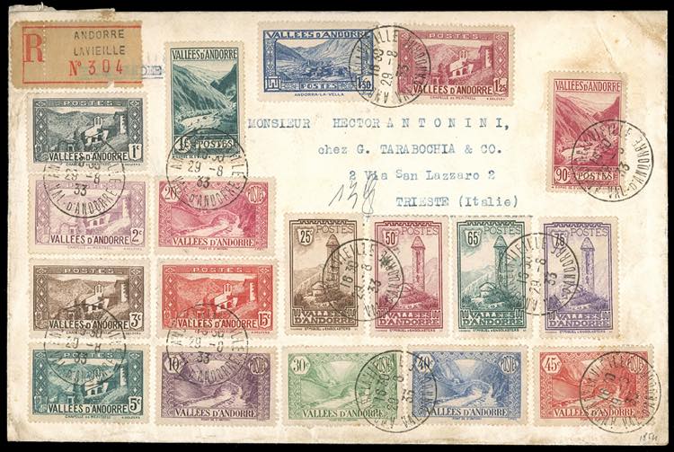 ANDORRA 1933 - Vedute, 18 valori ... 