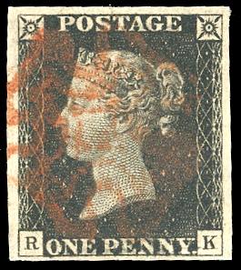 GRAN BRETAGNA 1840 - 1 penny nero, ... 