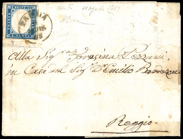 1859 - 20 cent. azzurro scuro IV ... 