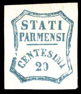 1859 - 20 cent. azzurro (15), ... 