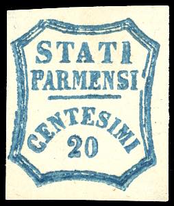 1859 - 20 cent. azzurro (15), ... 