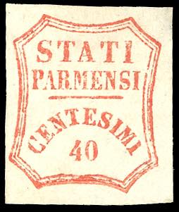1859 - 40 cent. vermiglio (17), ... 