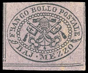 1864 - 1/2 baj violetto cupo ... 