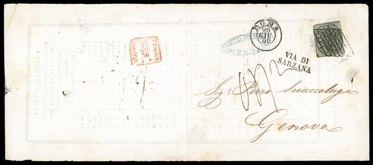 1856 - 1 baj verde grigiastro (2), ... 