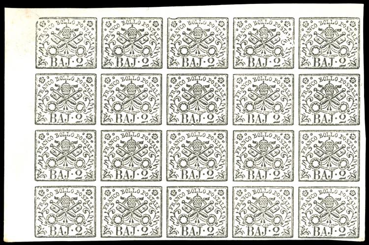 1867 - 2 baj bianco (3A), blocco ... 