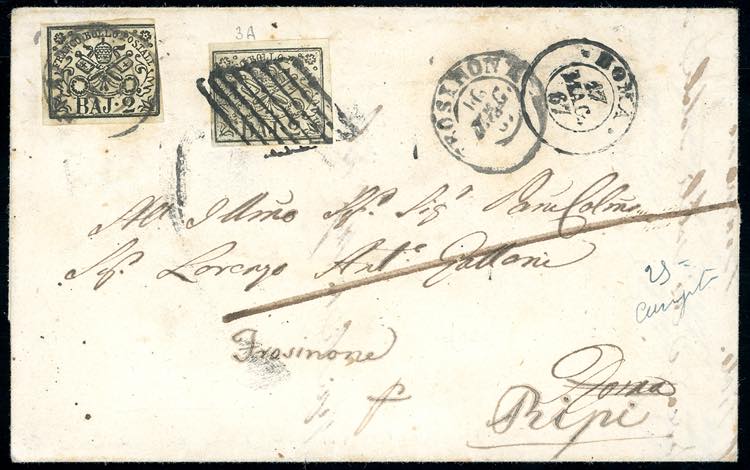 1867 - 2 baj bianco (3A), corto a ... 