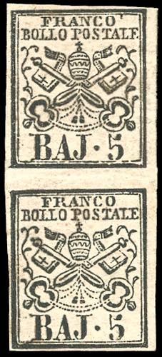 1852 - 5 baj rosa chiaro (6), ... 