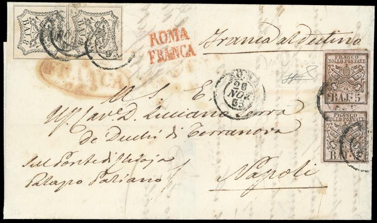 1853 - 5 baj rosa chiaro, coppia ... 