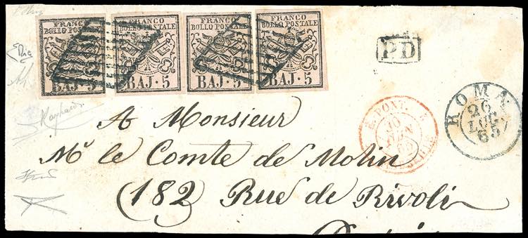 1852 - 5 baj rosa chiaro, quattro ... 