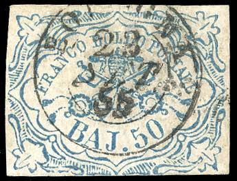 1852 - 50 baj azzurro (10), usato ... 