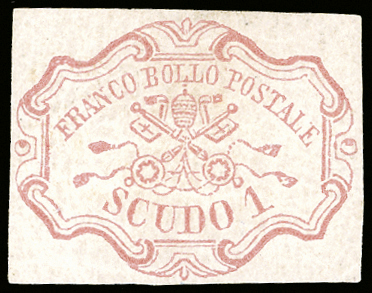 1852 - 1 scudo rosa carminio (11), ... 