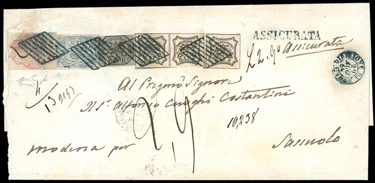 1864 - 1 scudo carminio, 50 baj ... 