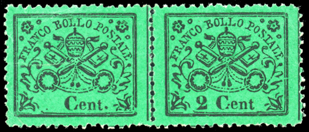 1868 - 2 cent. verde chiaro, ... 