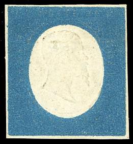 1854 - 20 cent. azzurro (8), nuovo ... 