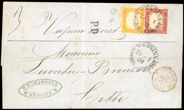 1862 - 80 cent. giallo arancio, ... 
