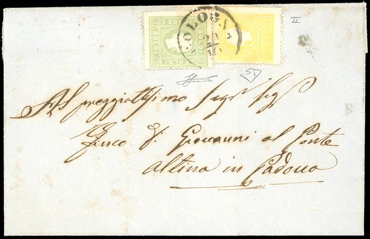 1863 - 2 soldi giallo, II tipo, 3 ... 