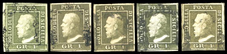 1859 - 1 grano, III tavola, cinque ... 