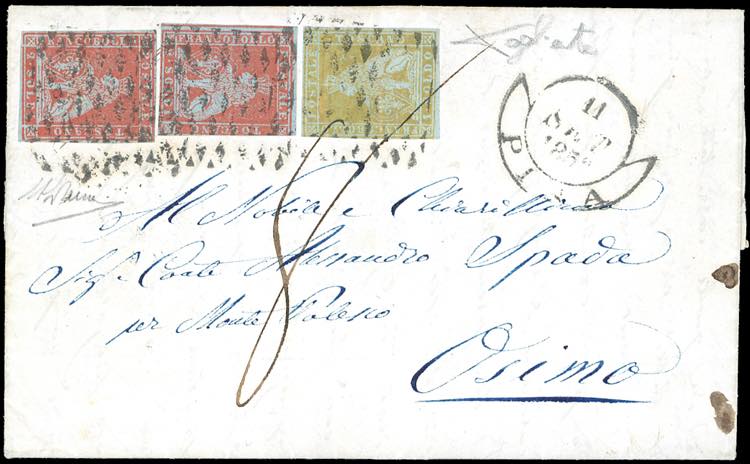 1852 - 2 soldi scarlatto, due ... 