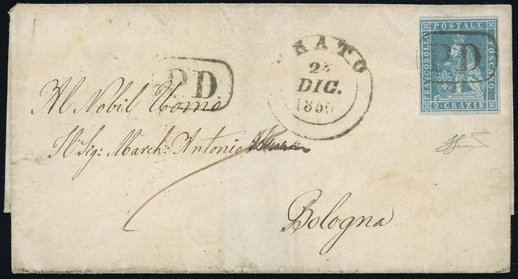 1855 - 2 crazie azzurro verdastro ... 