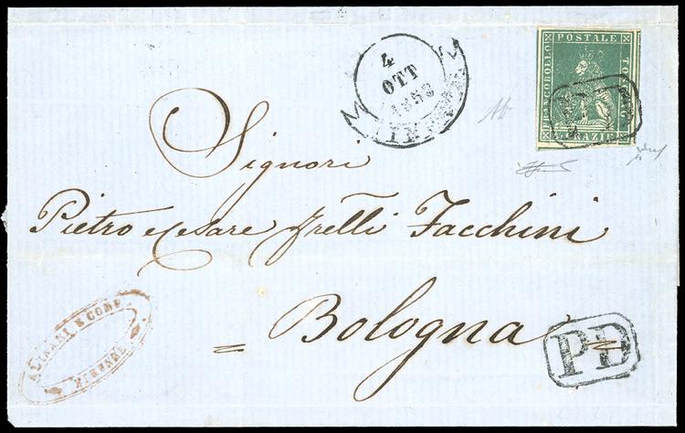 1858 - 4 baj verde su grigio (6), ... 