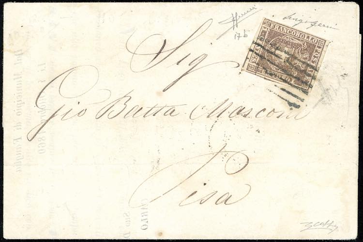 1860 - 1 cent. bruno lilla (17b), ... 