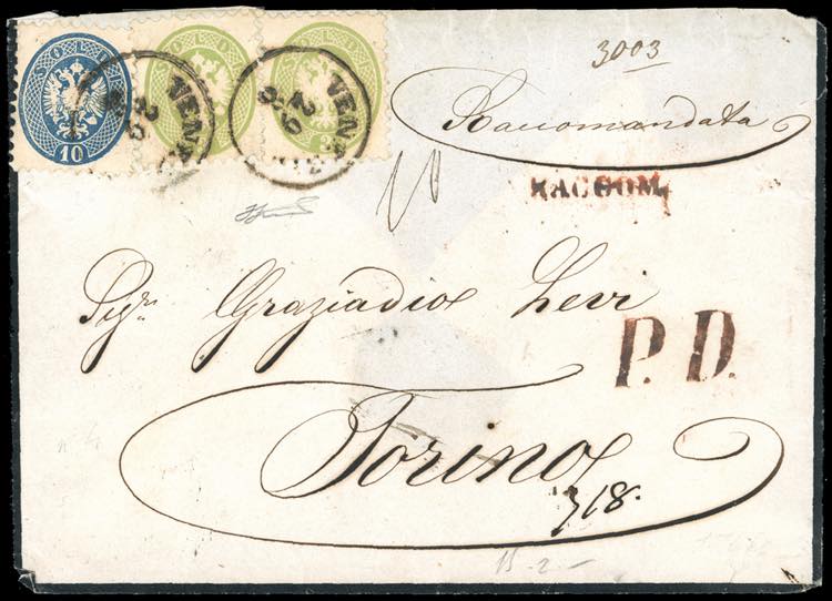 1865 - 3 soldi due esemplari e 10 ... 