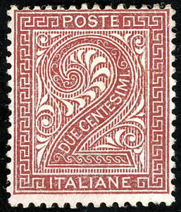 1863 - 2 cent. De La Rue, tiratura ... 