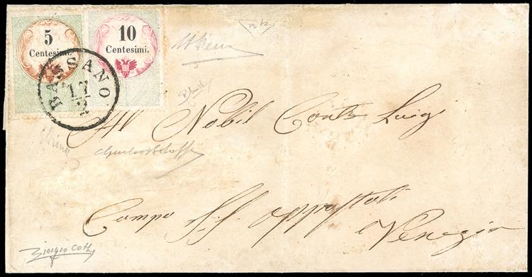 1854 - 5 cent. e 10 cent., marche ... 