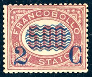 1878 - 2 cent. su 5 lire Servizio ... 