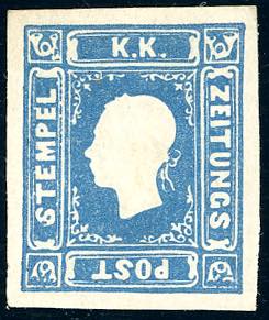 1858 - 1,05 s. azzurro (8), gomma ... 