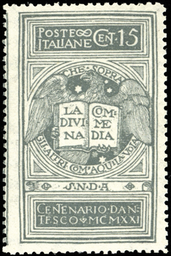 1921 - 15 cent. grigio Dante, non ... 