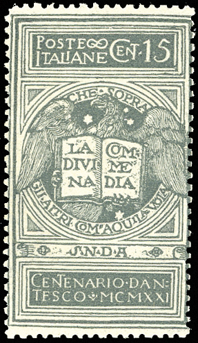 1921 - 15 cent. grigio Dante, non ... 