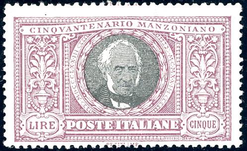 1923 - 5 lire Manzoni, ritocco ... 