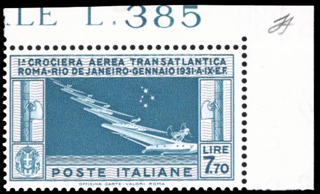 1930 - 7,70 lire Crociera Balbo ... 