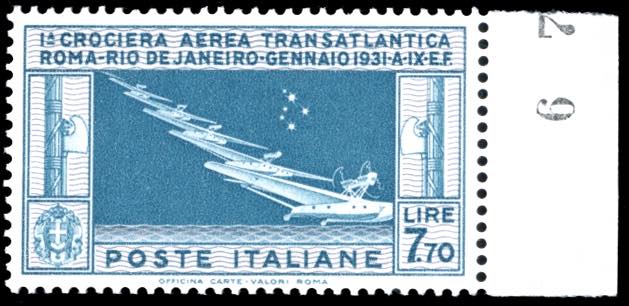 1930 - 7,70 lire Crociera Balbo ... 