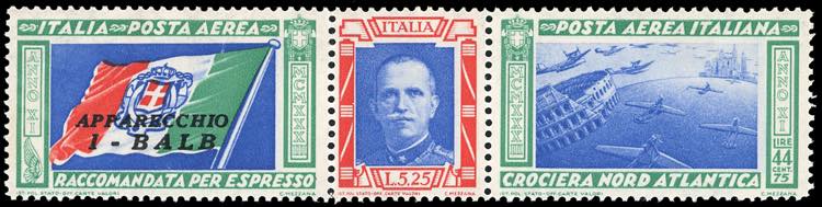 1933 - 5,25 + 44,75 lire Trittico ... 