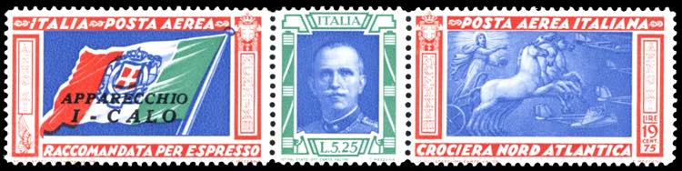 1933 - 5,25 + 19,75 LIRE Trittico ... 