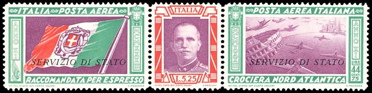 1933 - 5,25 + 44,75 lire Trittico ... 